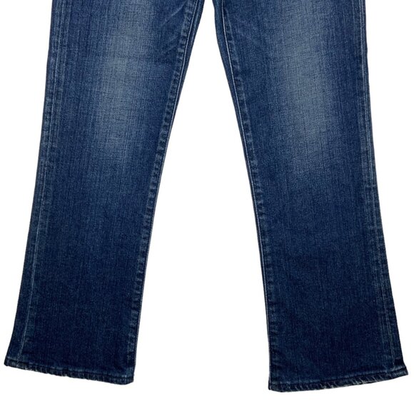 Moussy Vintage Emma Cropped Flare Hi Jean 24 Dark Blue High Waist Zip Fly - Picture 9 of 12